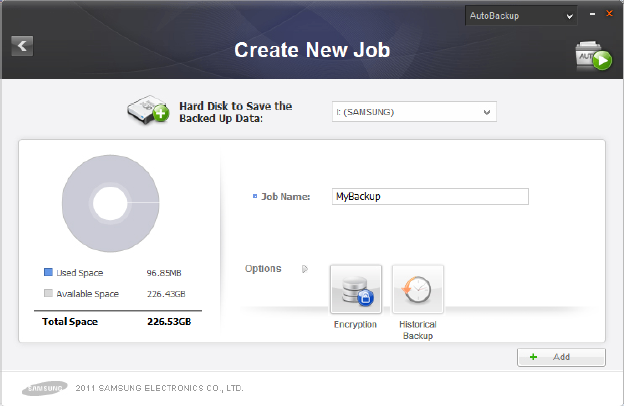 Create New Job Screen